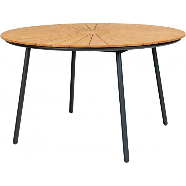 Cleveland spisebord 130 cm - Teak/Sort