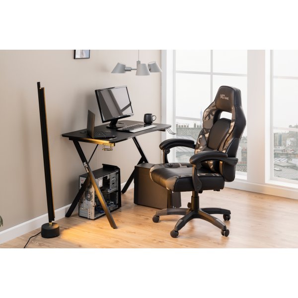 Canyon kontorstol / gamingstol - Sort PU/grå Canyon kontorstol / gamingstol - Sort PU/grå