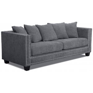 Temple Double Deco 3-seters sofa - Grå / sølv nagler Temple Double Deco 3-seters sofa - Grå / sølv nagler