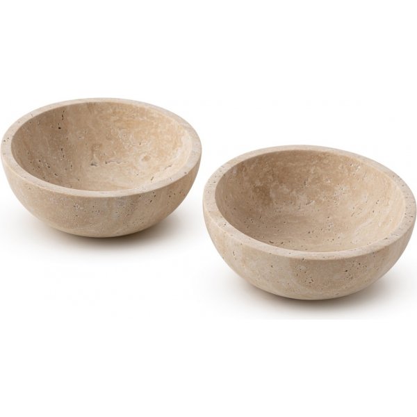 Skler i beige travertinmarmor - 2 stk
