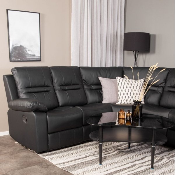 Mozart hjørnesofa (recliner) - Svart PU Mozart hjørnesofa (recliner) - Svart PU