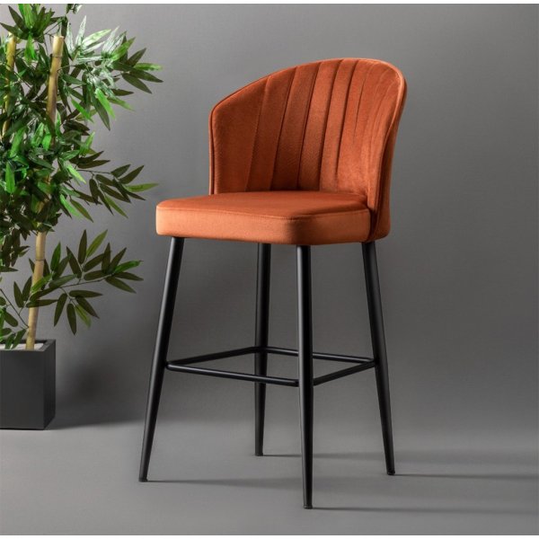 Rubi barstolsett - Murstein rd/svart