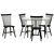Spisegruppe: Dagsbord - hvit + 4 Karl utkragende stoler - sort + Flekkfjerner for mbler