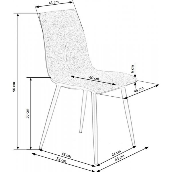 Cadeira spisestuestol 374 - Grå Cadeira spisestuestol 374 - Grå
