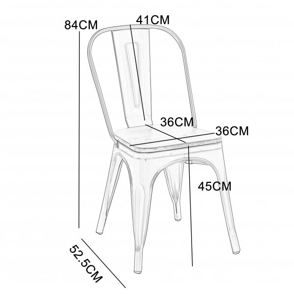 Iris metall spisestol med tresete Iris metall spisestol med tresete