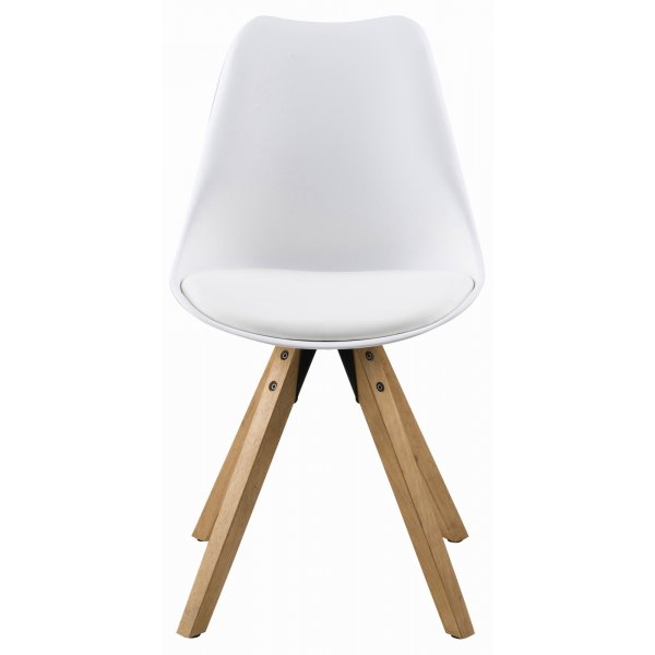 Dima spisestuestol - Hvit PU/gummitre Dima spisestuestol - Hvit PU/gummitre