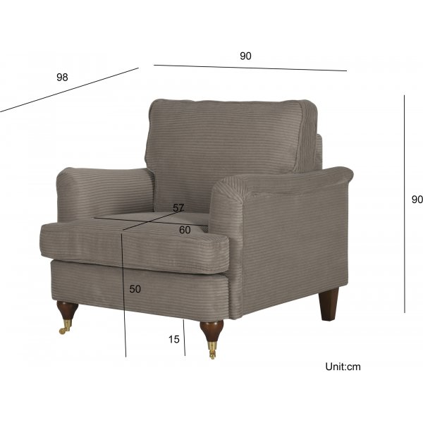 Howard Watford Deluxe Lenestol - Lysebrun Corduroy