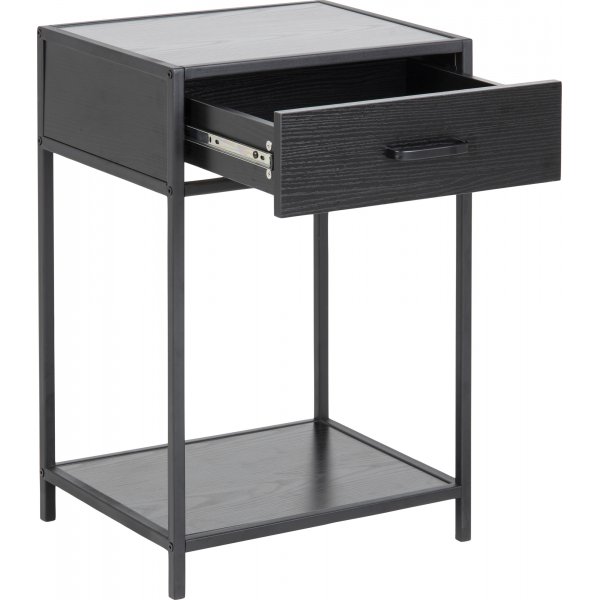 Seaford nattbord med skuff - Sort Seaford nattbord med skuff - Sort