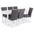 Sandhamn Food Group; Ovalt bord med 6 Crocket stoler i grtt stoff + Flekkfjerner for mbler
