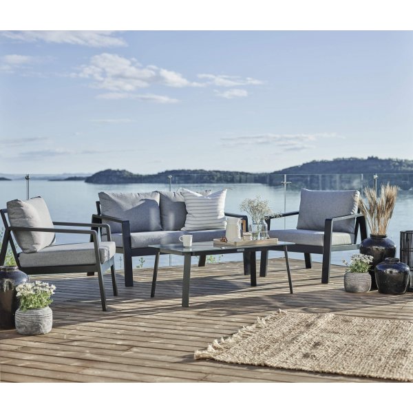 Clyde loungegruppe - Svart + Tekstilrens for møbler Clyde loungegruppe - Svart + Tekstilrens for møbler