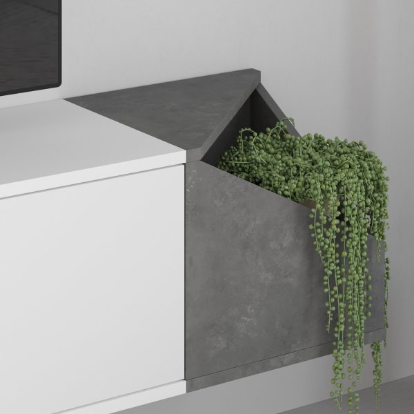 Aulos mediabenk - Hvit/grå Aulos mediabenk - Hvit/grå