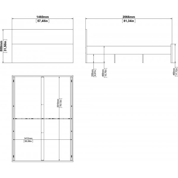 Naia seng 140 x 200 cm - Hvit