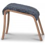 Lammet / Fushion fotskammel i saueskinn scandinavian grey - Brunbeiset eik