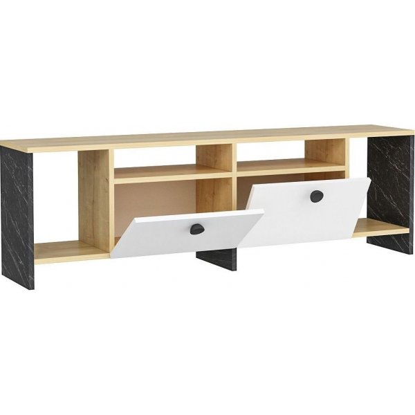 Monster mediebenk - Safir/eik/svart/hvit