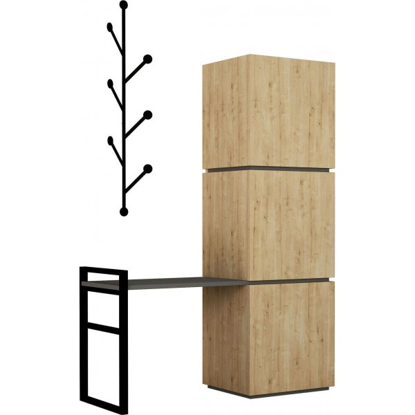 Mello skoskap - Eik/antrasitt