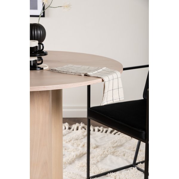 Spisebord rundt 110 cm hvitvasket - Olivia