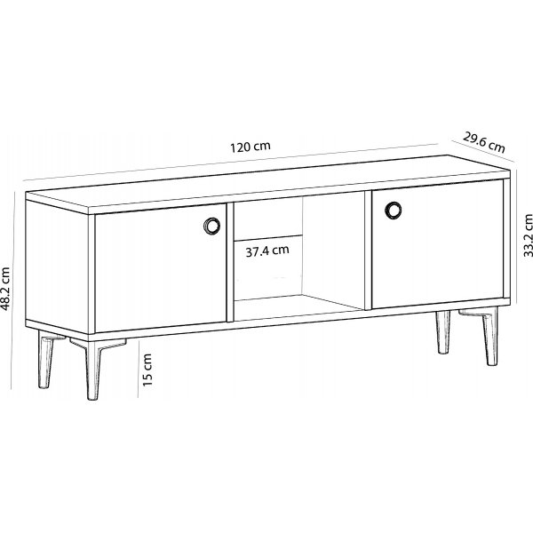 Parion mediebenk - Safir/eik/antrasitt