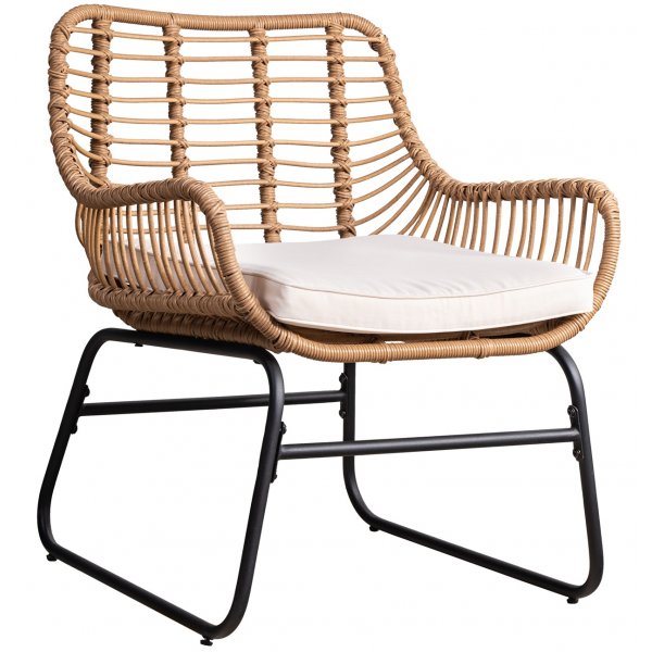 Sommer Utegruppe i kunstrotting - Spisegruppe med fire lenestoler og bord Sommer Utegruppe i kunstrotting - Spisegruppe med fire lenestoler og bord