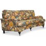 Savoy 3-seters buet sofa med blomsterstoff - Havanna Brown