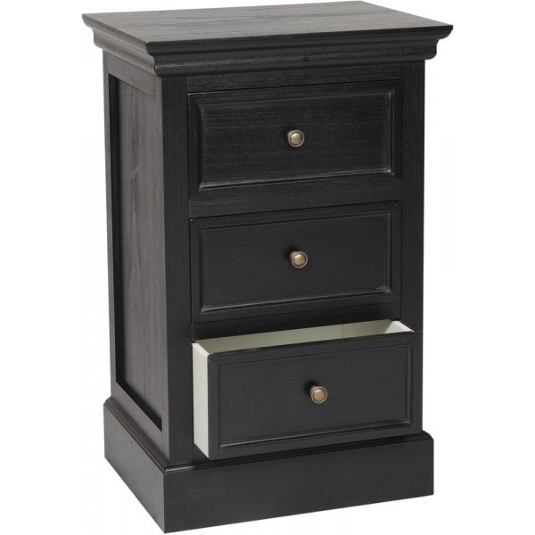 Lela nattbord 3 skuffer - Svart