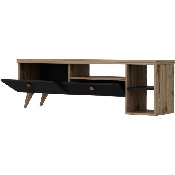 Parion mediebenk - Svart/eik Parion mediebenk - Svart/eik