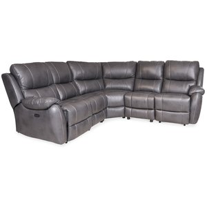 Enjoy recliner-hjrnesofa - 4-seter (el) i grtt kunstskinn