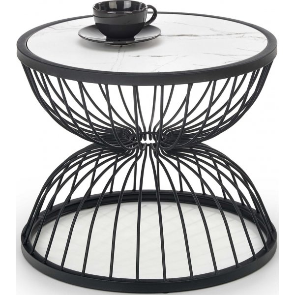 Rudyard sofabord Ø50 cm - Hvit/svart Rudyard sofabord Ø50 cm - Hvit/svart