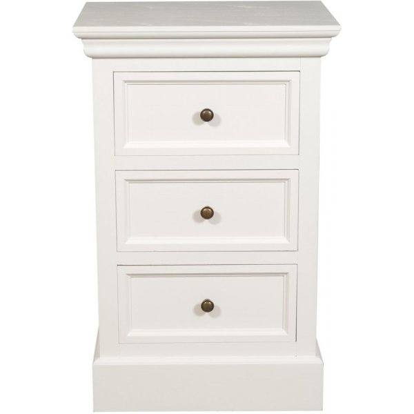 Lela nattbord 3 skuffer - Antikkhvit + Tekstilrens for mbler