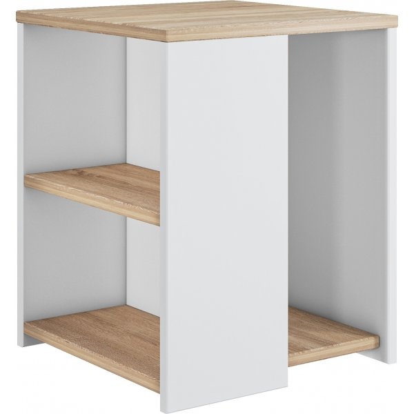 Roma sidebord 40 x 40 cm - Eik/hvit
