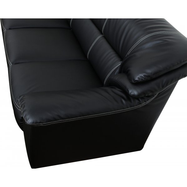 Sofa i svart PVC 3-seter - Dominic Sofa i svart PVC 3-seter - Dominic