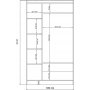 Henna garderobe 105 x 50 x 182 cm - Hvit