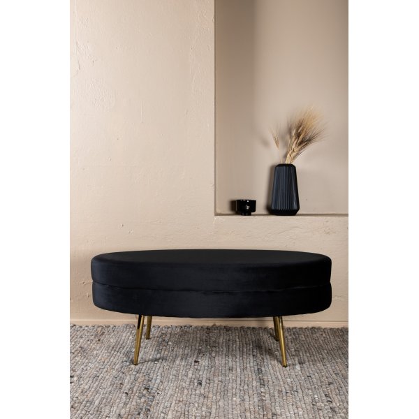 Rino sittepuff - Svart flyel