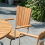 Möllan utegruppe i teak: 6 lenestoler med spisebord Ø130 cm Möllan utegruppe i teak: 6 lenestoler med spisebord Ø130 cm
