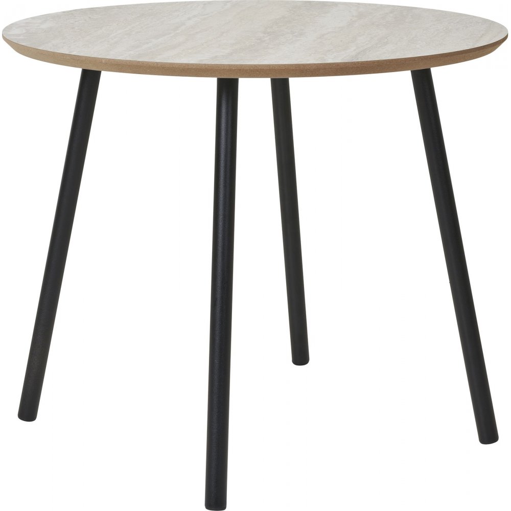 Aalst salongbord Ø55 cm - Sort/beige - Salongbord, Bord