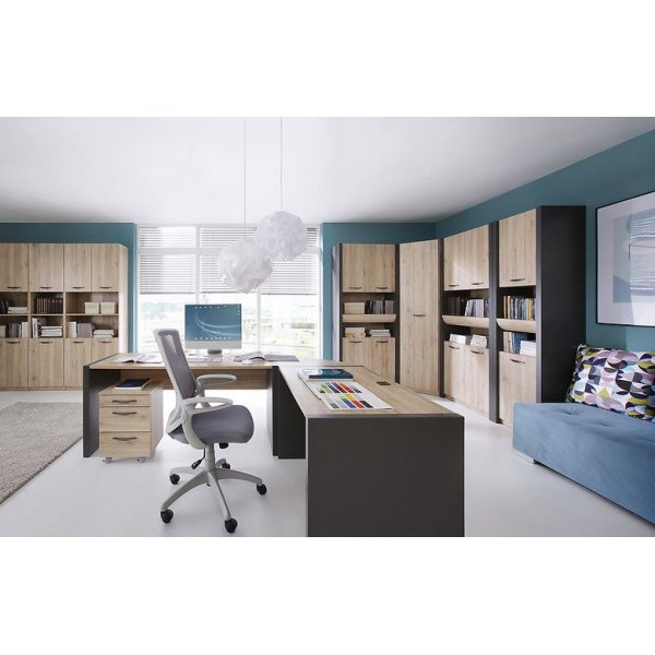 Boss bokhylle - Imitert/grafittgrå Boss bokhylle - Imitert/grafittgrå