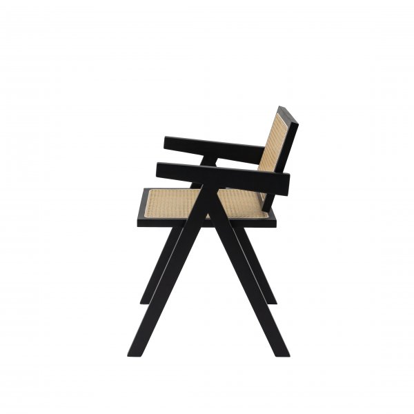 Anna lenestol - Svart med syntetisk rotting i sete og rygg Anna lenestol - Svart med syntetisk rotting i sete og rygg