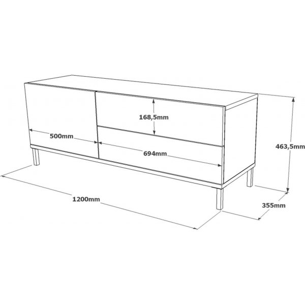 Luvio mediebenk 5 - Sølv/svart Luvio mediebenk 5 - Sølv/svart