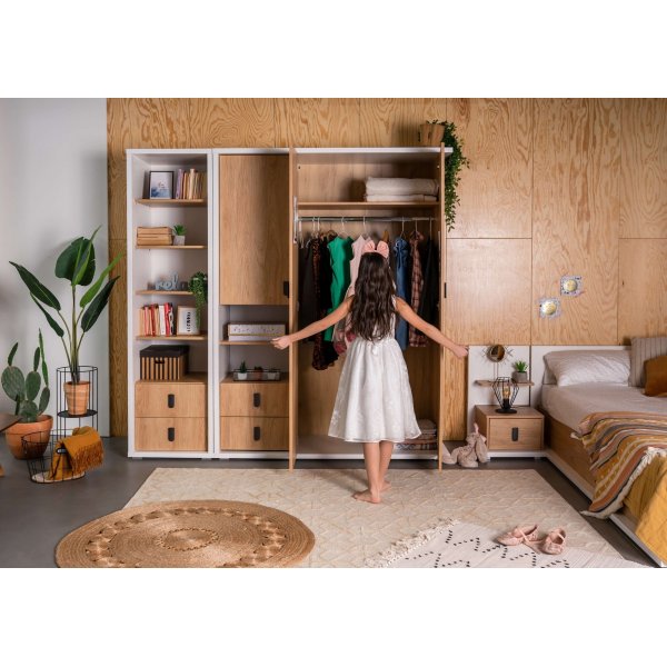 Simi garderobe 150 cm - Hickory/hvit Simi garderobe 150 cm - Hickory/hvit