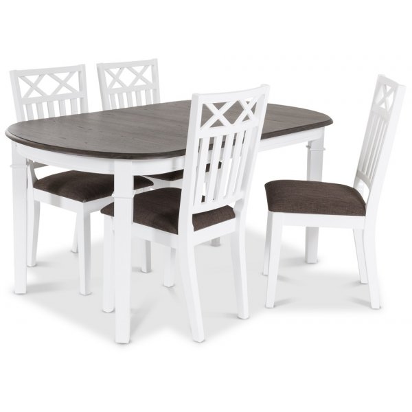 Herrg�rd Wilmer spisestol - Hvit / Brun