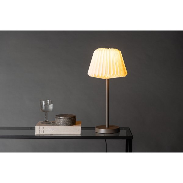 Tanddalen bordlampe - Semsket skinn/Hvit