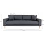 Lido 3-seters sofa - Mrkegr
