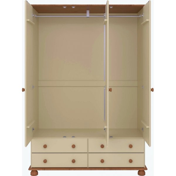 Richmond garderobeskap med 3 d�rer - Brun/kremhvit