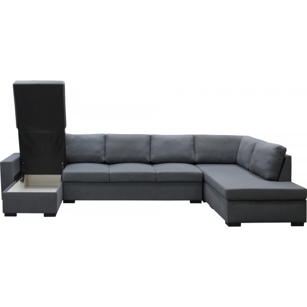 Solna mørkegrå vendbar U-sofa 367 cm + Møbelføtter Solna mørkegrå vendbar U-sofa 367 cm + Møbelføtter