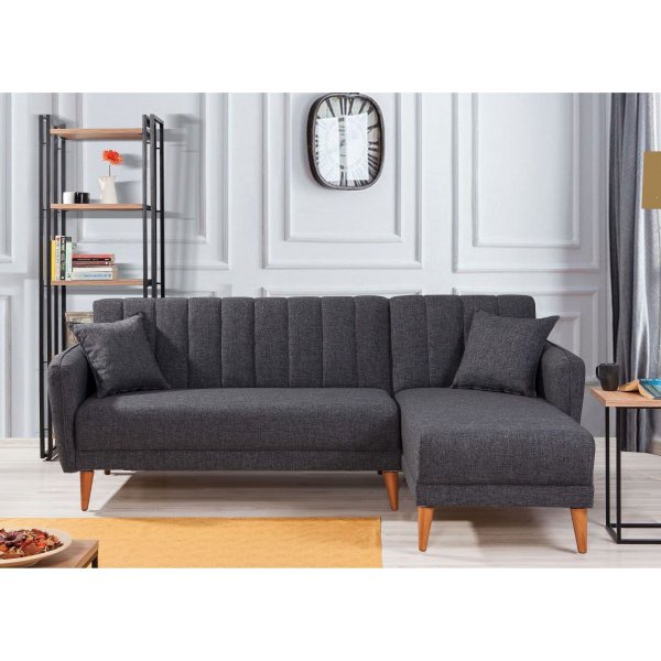 Aqua divansovesofa, høyre - Mørkegrå Aqua divansovesofa, høyre - Mørkegrå