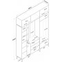 Esa hallmbler 180 x 37,5 x 240 cm Variant A - Valntt/hvit