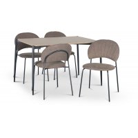 Lokrume spisegruppe Ø120 cm bord i lyst tre + 4 stk Hogrän brune stoler Lokrume spisegruppe Ø120 cm bord i lyst tre + 4 stk Hogrän brune stoler