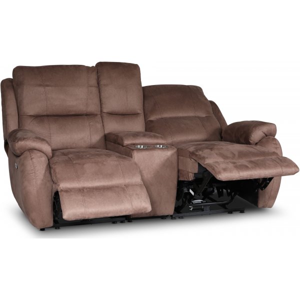 Enjoy Hollywood Biosofa - 2-seter recliner (el) i brunt mikrofiber