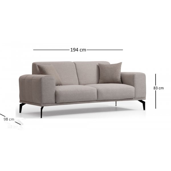 Nikea 2-seters sofa - Grå Nikea 2-seters sofa - Grå