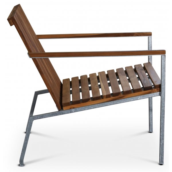 Alva lenestol - Galvanisert metall/teak Alva lenestol - Galvanisert metall/teak