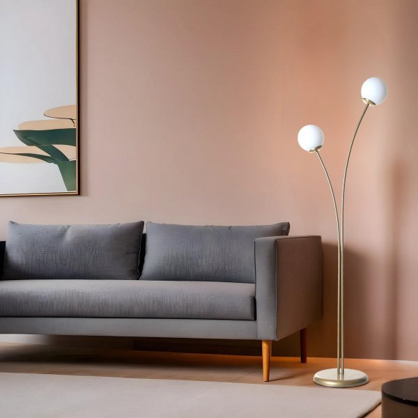 Rose gulvlampe - Gull/hvit Rose gulvlampe - Gull/hvit